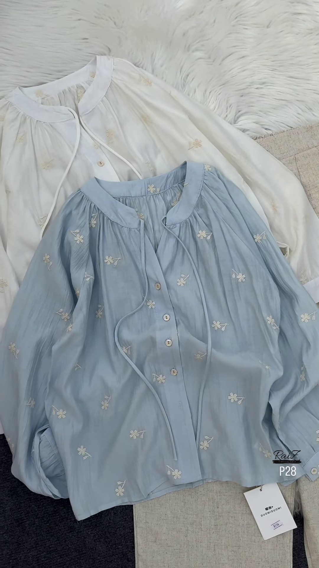 π Elegant Beige Embroidered Drawstring Blouse & Wide-Leg Pants Set πΏ
