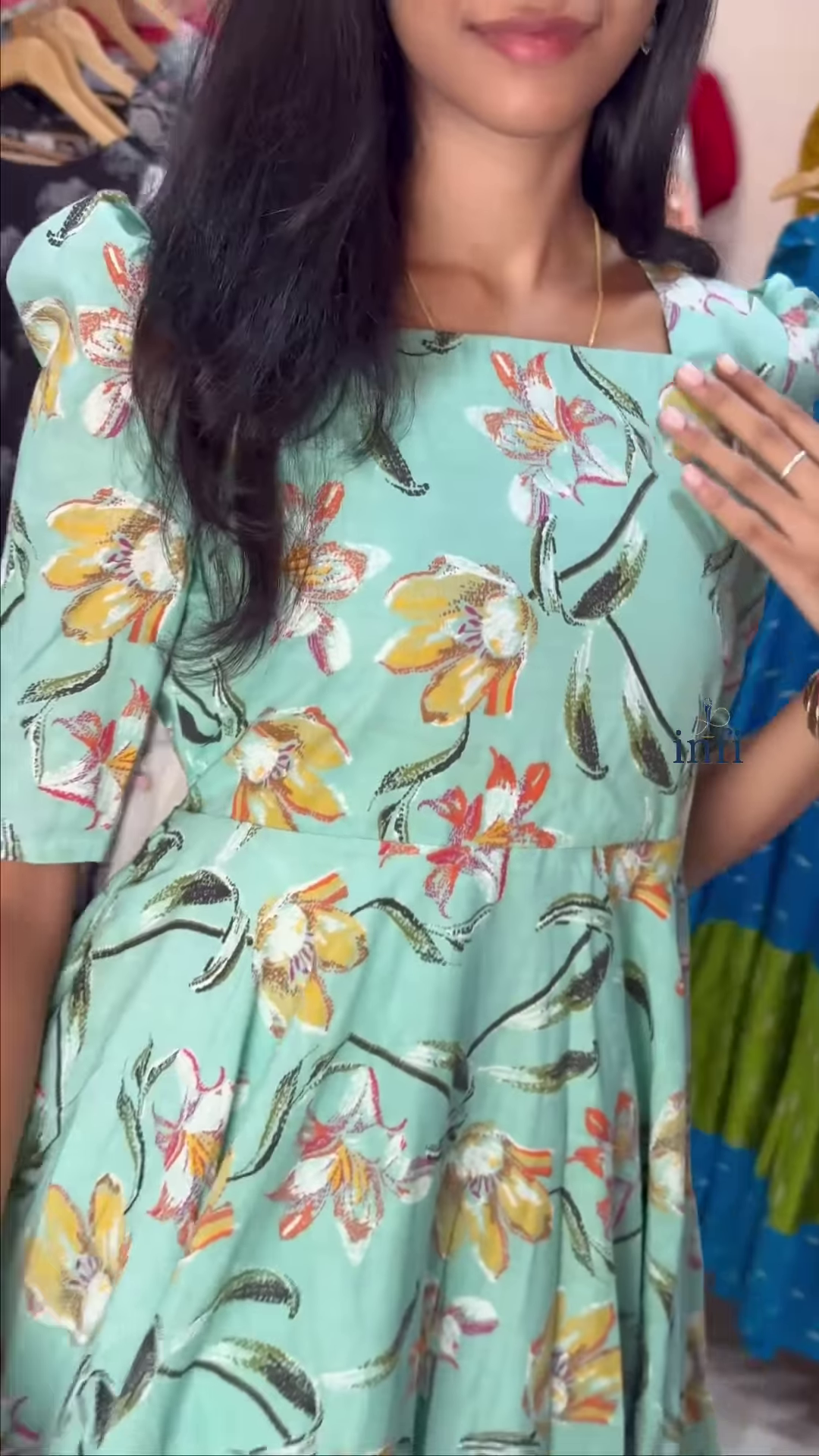 Beige Floral Fit & Flare Midi Dress – Elegant Casualwear for Women