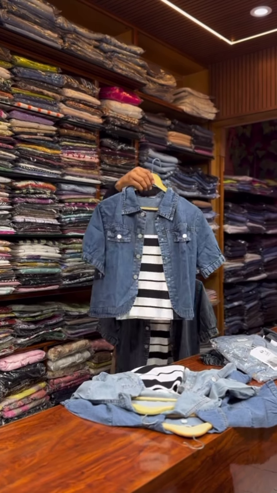 Classic Denim Button-Down Shirt with Chest Pocket and Long Sleeves for Men