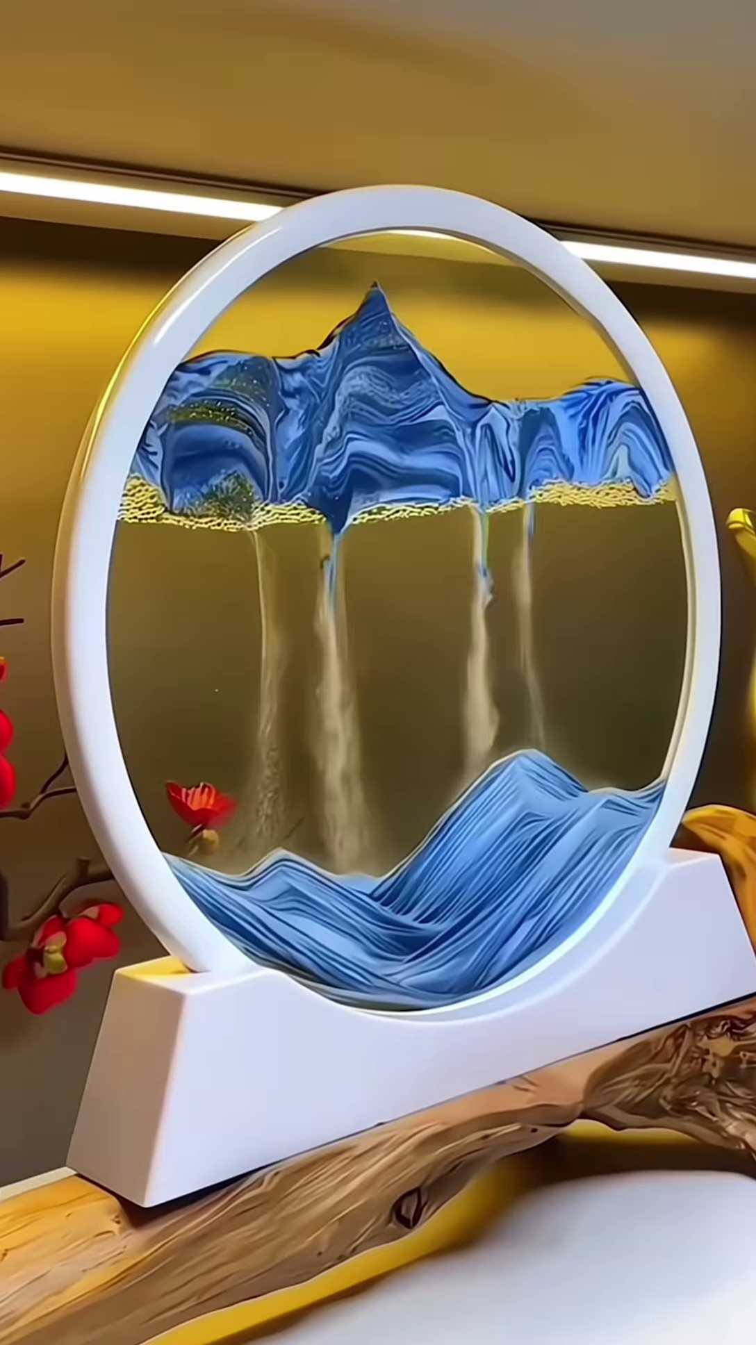 360° Rotating Sand Art Frame – Hypnotic Motion Landscape for Home & Office Decor