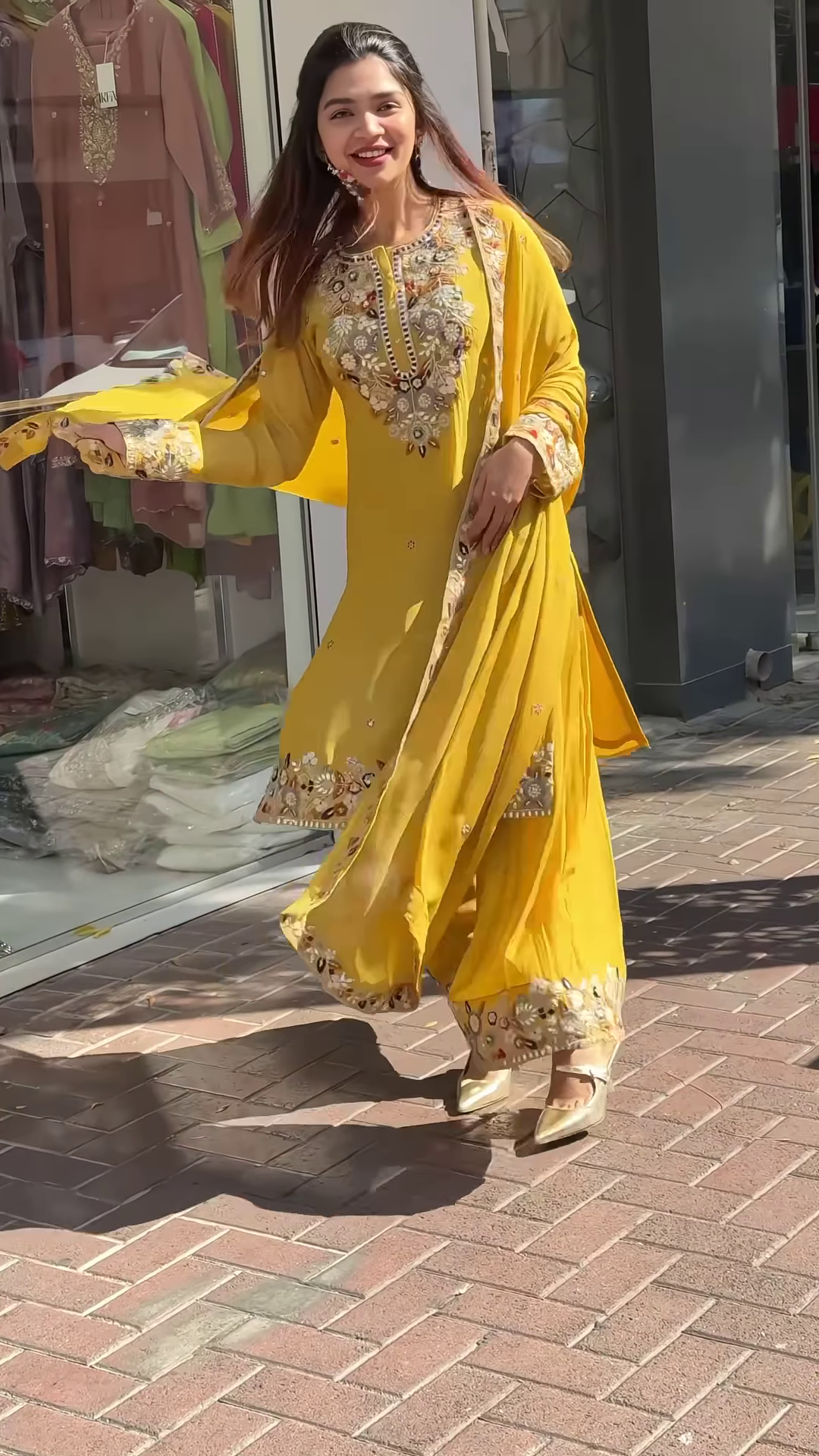 Elegant Embroidered Gharara Suit Set with Matching Dupatta