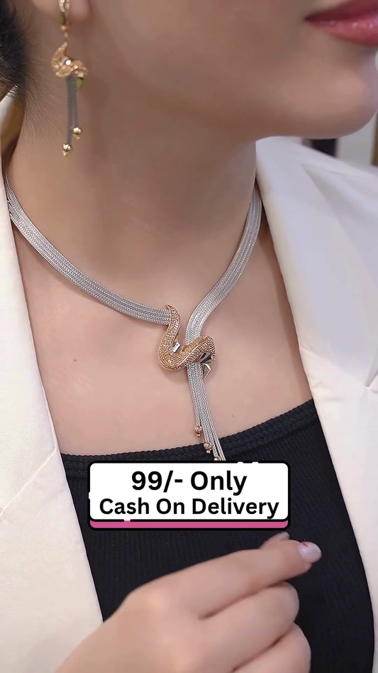 Elegant Gold-Toned Snake Chain Necklace for Layering