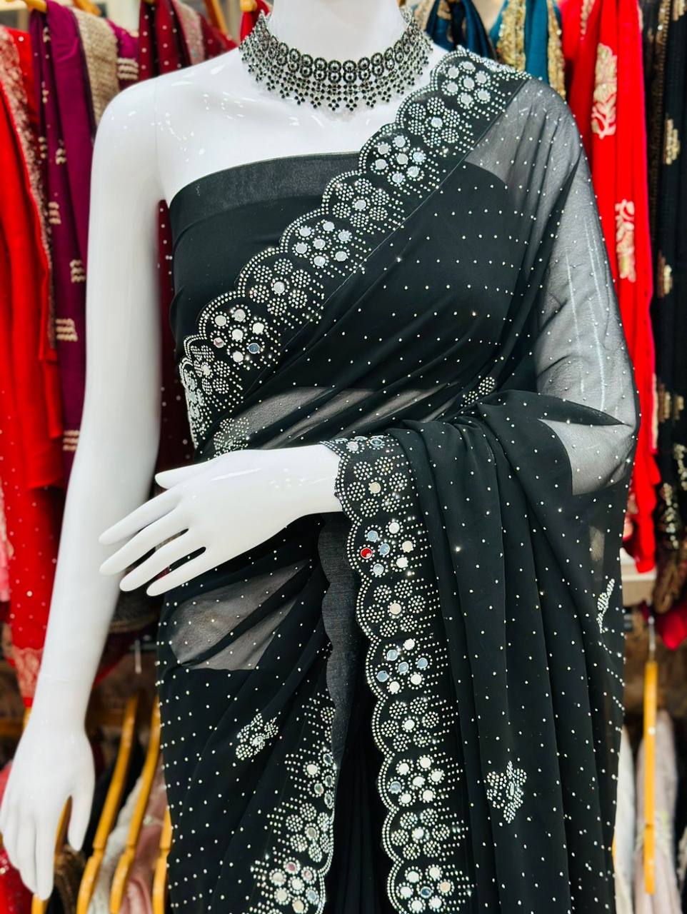 SWAROVSKI WORK EMBROIDRED SAREE