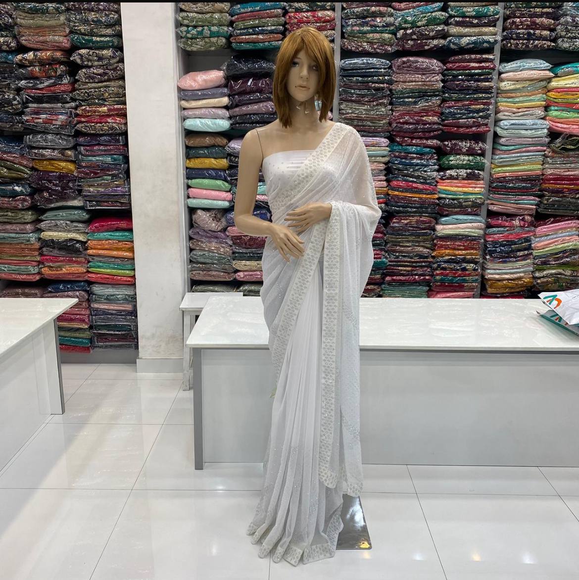 SWAROVSKI WORK EMBROIDRED SAREE