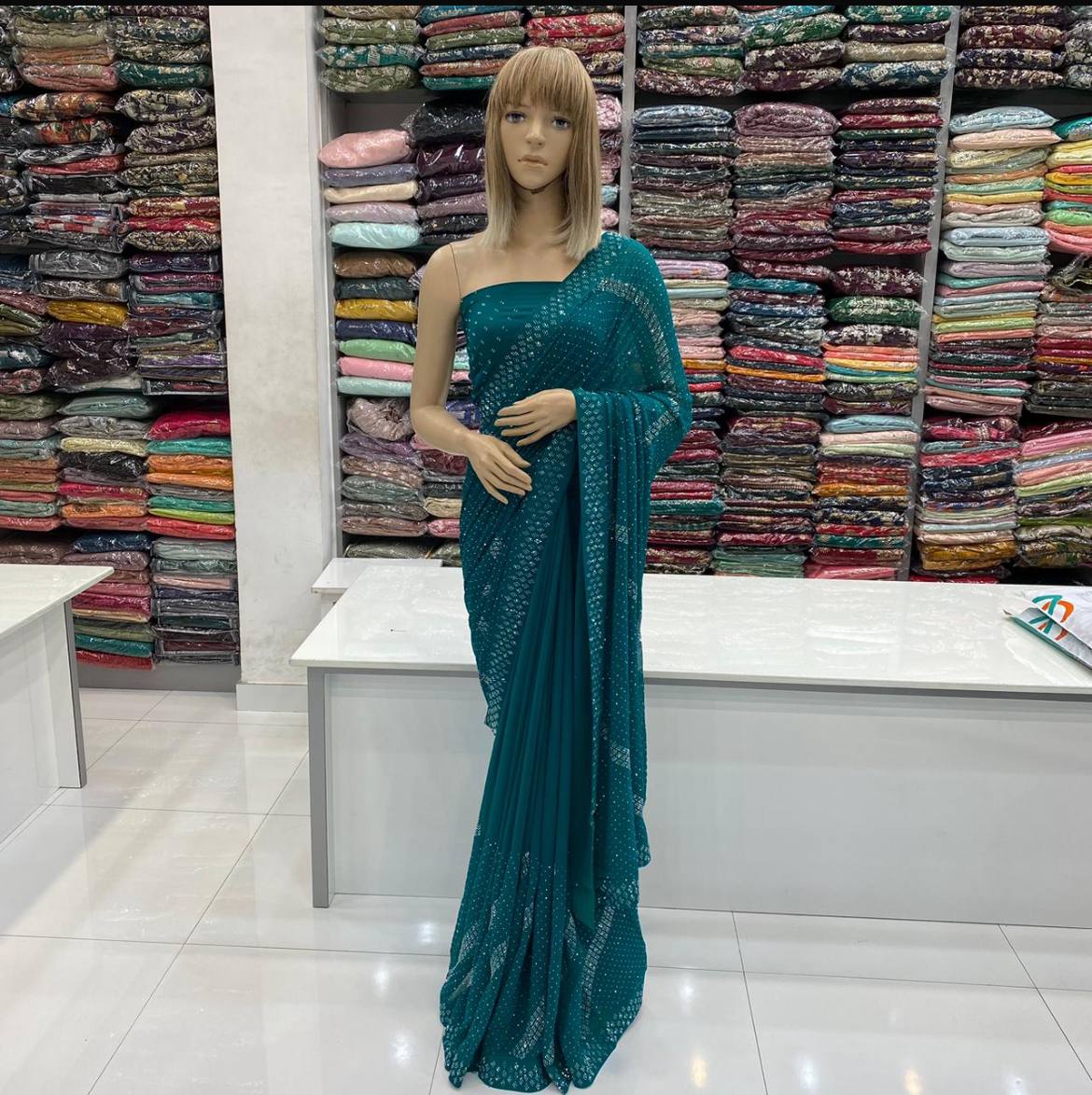 SWAROVSKI WORK EMBROIDRED SAREE