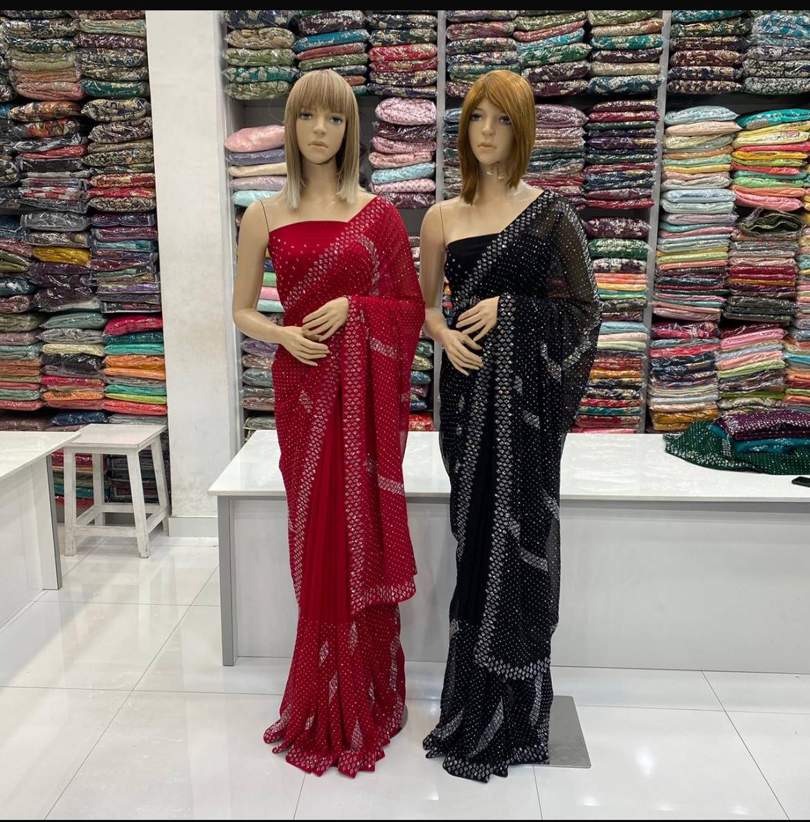 SWAROVSKI WORK EMBROIDRED SAREE