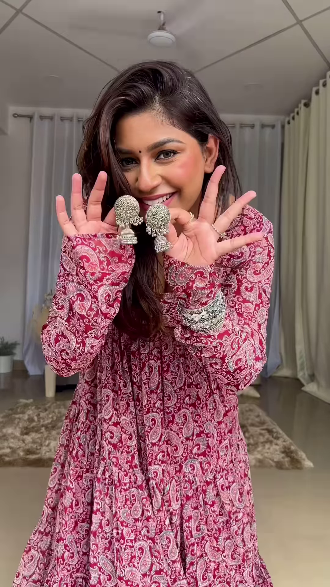 Floral printed tranding Gown Set With embroidery
