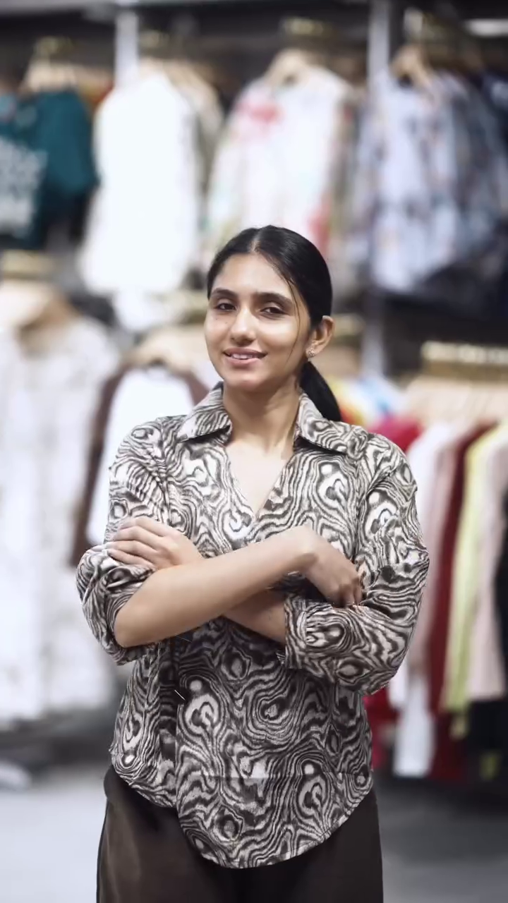Women's Abstract Printed Button-Down Shirt