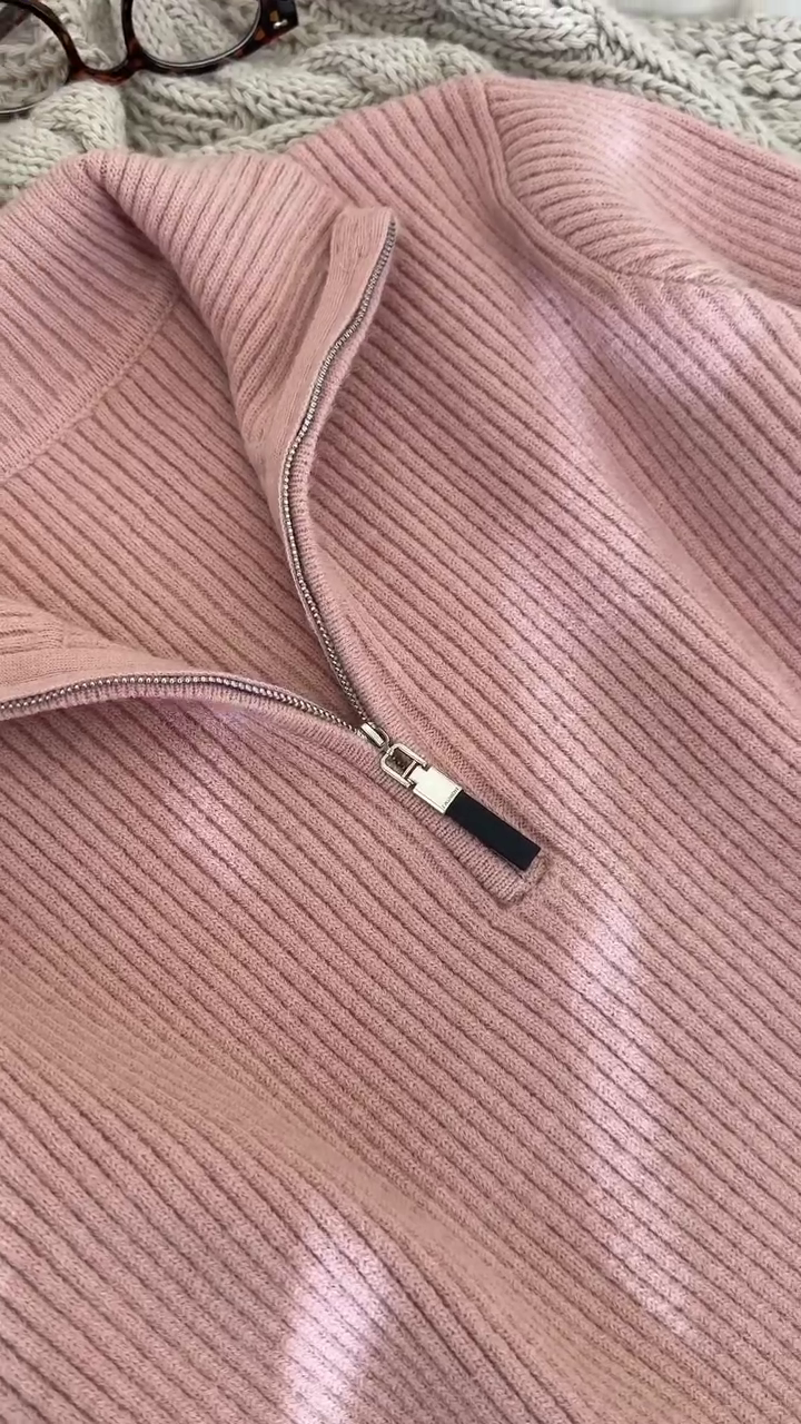 Women’s Off-White Ribbed High Neck Sweater