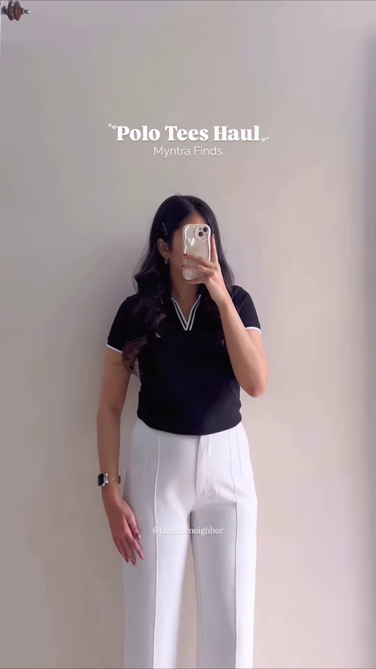 Navy Polo T-Shirt with White Pants – Smart Casual Streetwear Haul Look