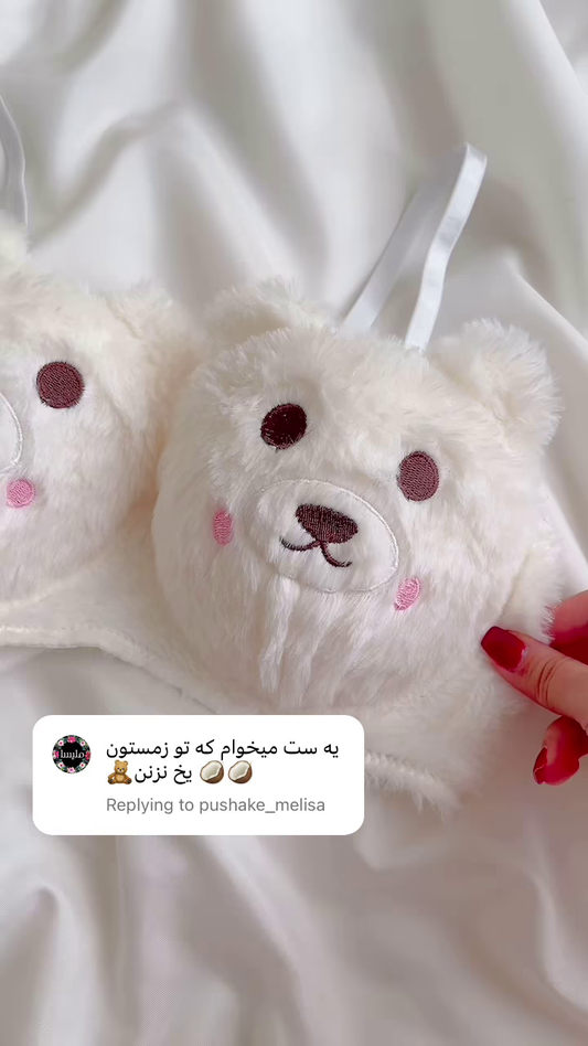 Adorable Fuzzy Bear Lingerie Set
