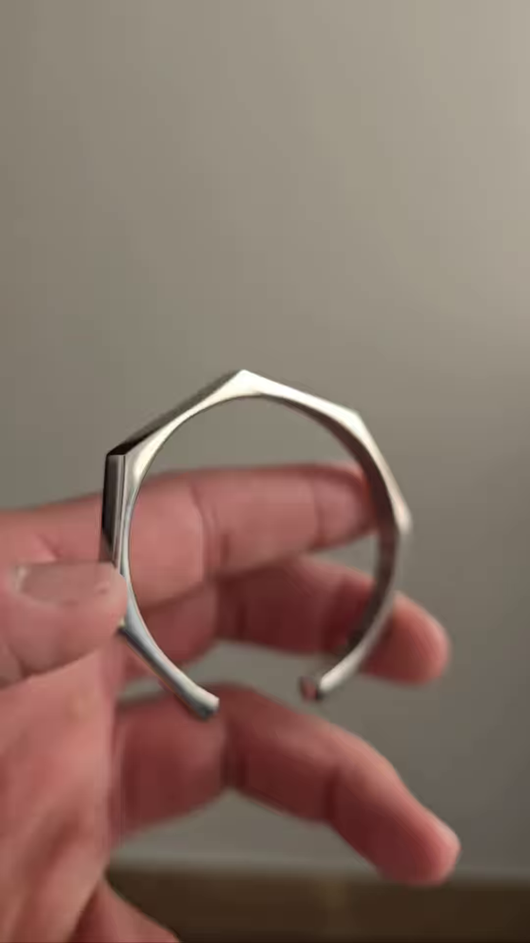 Sleek Silver-Tone Open Cuff Bracelet for Men