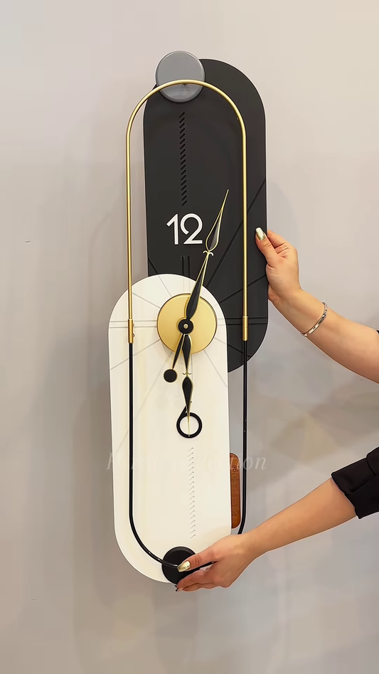 Modern Black and Gold Decorative Wall Clock