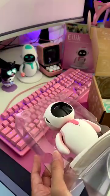 Cute AI Companion Robot – Interactive Smart Desktop Toy with LED Facial Expressions