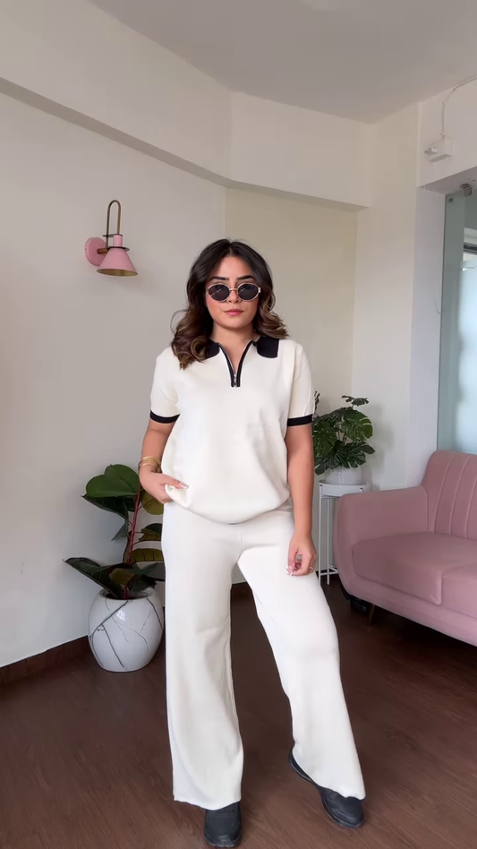 Casual Chic Women’s Light Brown Knit Lounge Set with Wide-Leg Pants