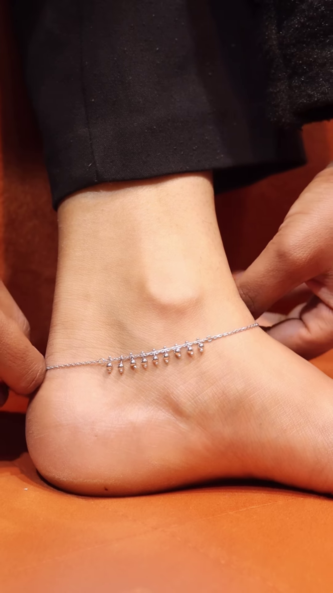 Delicate Sterling Silver Anklet with Bell Charms for Women