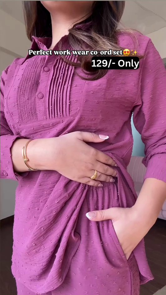 Comfortable Knit Co-ord Set with Textured Detail for Work or Casual Wear