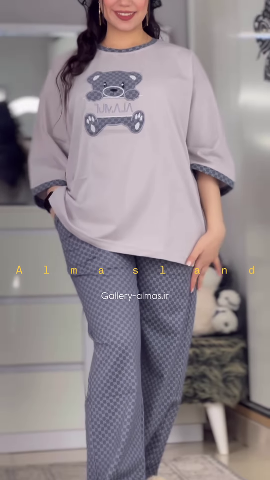 Cute Cartoon Graphic Long-Sleeved Pajama Top