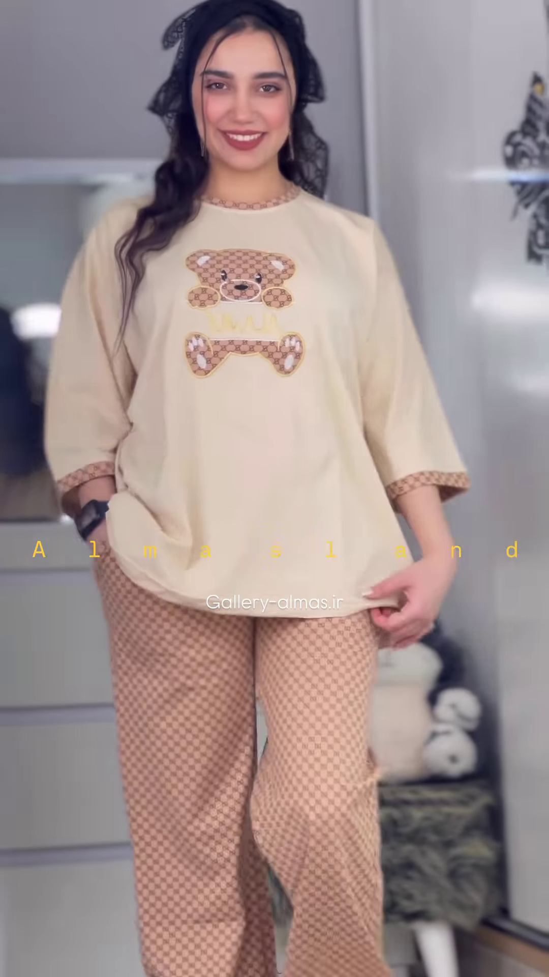Cute Cartoon Graphic Long-Sleeved Pajama Top