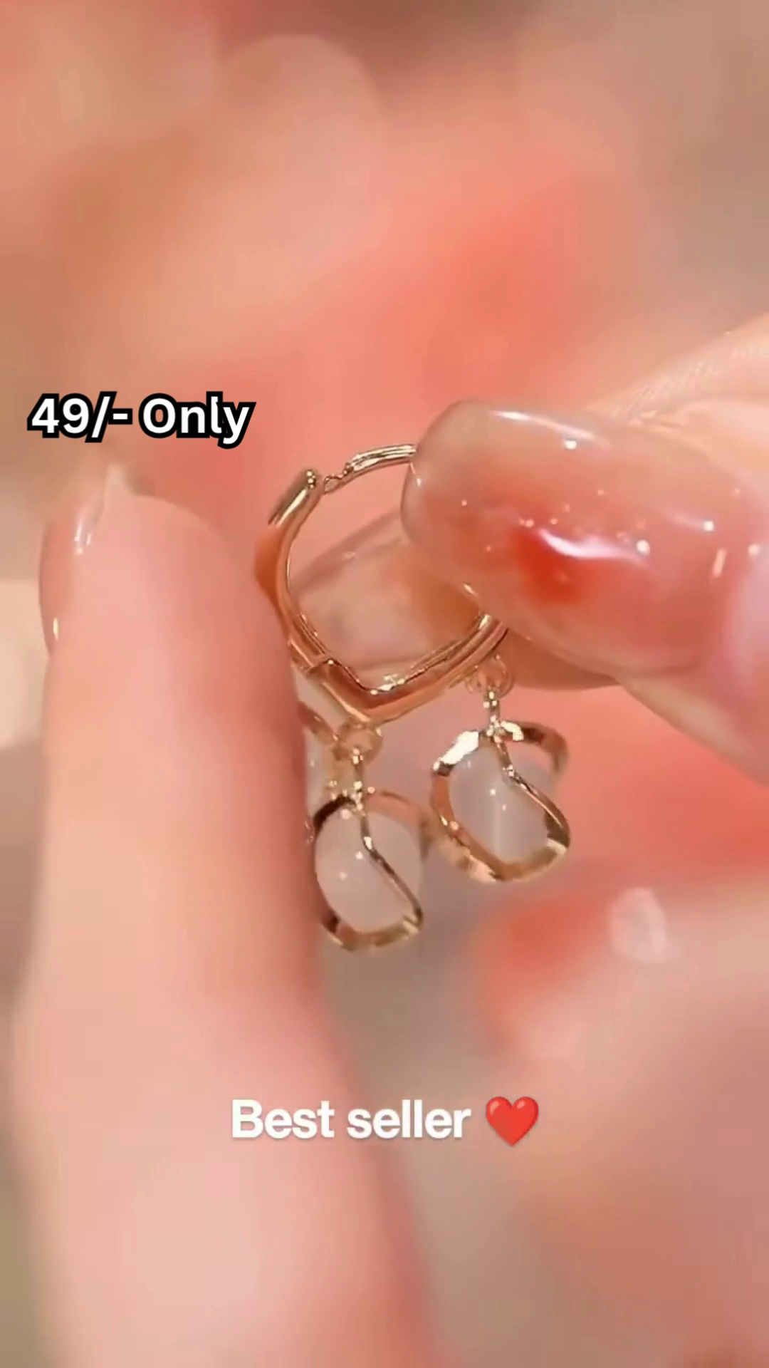 Elegant Gold-Toned Drop Earrings with Opaque Orb Design