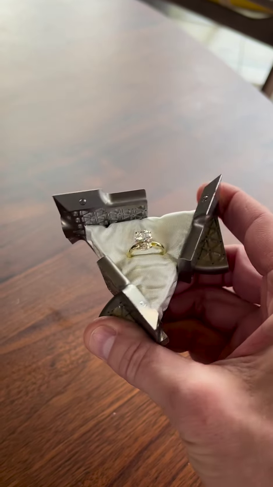 Elegant Gold-Toned Oval Ring Set with Stackable Bands