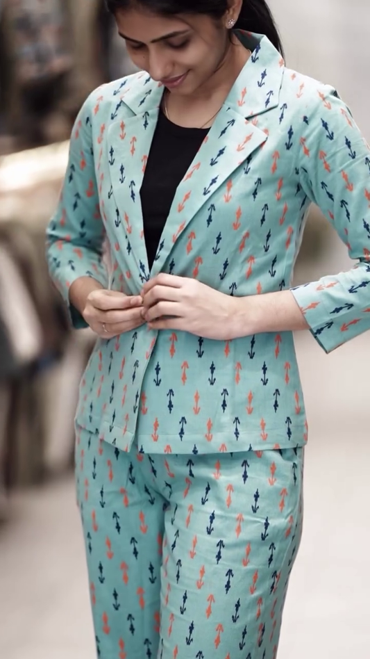Mint Green Anchor Print Co-ord Set